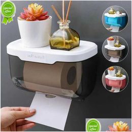 Other Bath & Toilet Supplies New Waterproof Wall Mount Paper Holder Shelf Tissue Tray Roll Tube Storage Box Rack Bathroom Drop Deliver Dhrjy