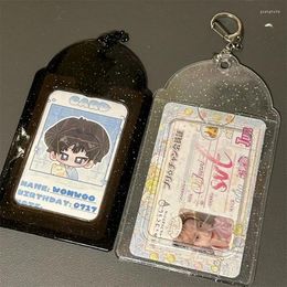 Card Holders Transparent Glitter Cute 3 Inch Pocard Holder PVC Girl Heart Storage Idol Display Protective Pendant