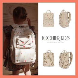 Backpacks 2023 KS Childrens School Bag Brand Girls and Boys Backpack Love Dinosaur Printed Childrens Bag New Designer d240516