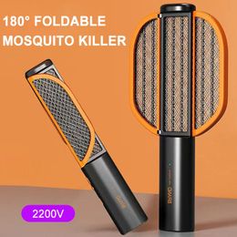 2-in-1 Electric Shock Mosquito Killer Swatter Foldable UV Light Mosquito Killer Lamp USB Rechargeable Insect Killer Flycatcher 240514