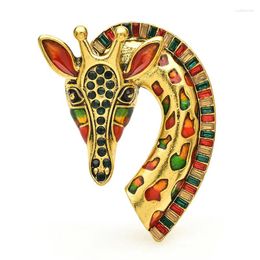 Brooches Wuli&baby Multicolor Paint Giraffe For Women Unisex 2-color Beautiful Long Neck Animal Party Office Brooch Pins Gifts