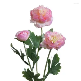 Decorative Flowers Artificial Silk Flower Ranunculus Asiaticus For Wedding Table Centrepieces Decor