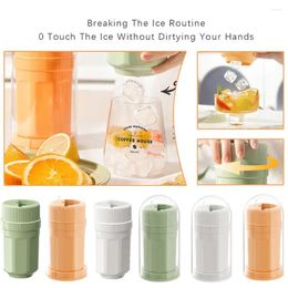 Baking Moulds Ice Cream Tools Cube With Lid Storage Box One-button Kitchen Out Drink Ices Molds Of Tool Cubes Cold Spin The Press S R4f7