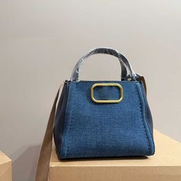 tote denim bags designer women bag luxury leather portable handbags Woman Simple Solid Color crossbody shoulder bags 240516