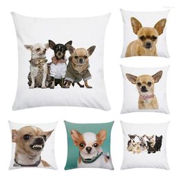 Pillow Pet Animal Cover Chihuahua Dog Printed 45x45cm Cotton&Polyester Decorative Cases Home Sofa Pillowcase CR160