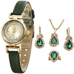 Wristwatches Elegant Watch Set For Women Ladies Jewelry And Gift Supplies Home Office Working