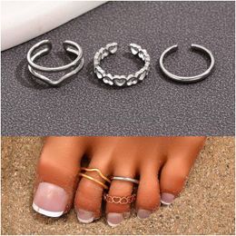 Toe Rings Simple Hollow Heart Foot Ring Adjustable Opening For Women Girl Summer Beach Vacation Jewellery Finger Drop Delivery Ot0Lk