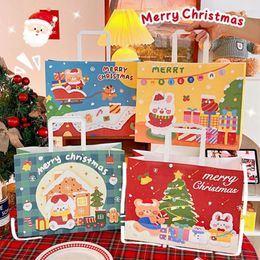 Storage Bags Merry Christmas Gift Xmas Tree Paper Packing Bag Snowflake Candy Box Year Party Kids Favours Noel Decor