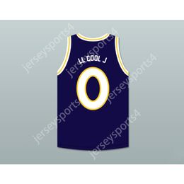 Custom Any Name Any Team LL COOL J 0 MONSTARS DARK BLUE BASKETBALL JERSEY HIT EM HIGH All Stitched Size S-6XL Top Quality