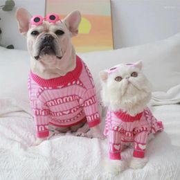 Dog Apparel Fashion Pet Clothes Spring Winter Warm Pullover Dogs Costume Pink Knit Sweater Cat Jacket Puppy Supplies