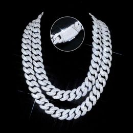 Hot Selling Sier 18Mm VVS Moissanite Diamond Cuban Link Chain Custom Gold Iced Out Necklace Bracelet