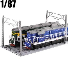 Diecast Model Cars 1/87 alloy locomotive pull back model train toy with sound light childrens toy free delivery WX