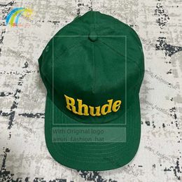 Ball Caps Classic Embroidered Striped Patch Yellow Rhude Baseball Cap Men Women 1 High Quality Outdoor Sunscreen Adjustable Hat Wide Brim c61d