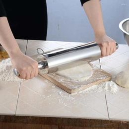 Baking Tools Stainless Steel Rolling Pin Non-Stick Pastry Dough Roller Bakeware Pizza Noodles Cookie Pie Making Kitchen Utensil