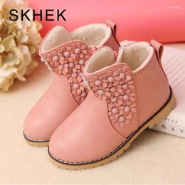 Boots SKHEK Winter Kids Plush Snow Children Girls Fashion Antislip High Thick Waterproof Shoes White Black Red Child