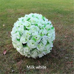Decorative Flowers 50cm Large Size Simulation Silk Artificial Rose Kissing Ball For Wedding Valentine's Day Party Decoration Supplies