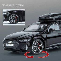 Diecast Model Cars 1/32 Audi RS6 toy car model with sound and light doors open alloy die cast model children and adults toy festival gift WX