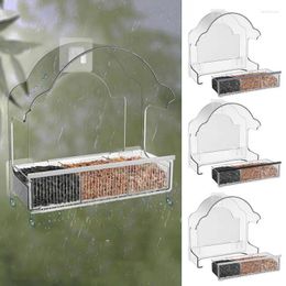 Other Bird Supplies Window Feeder Transparent Wild Automatic Birds Feed Tray For Garden Patio Yard