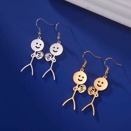 Teamer Volleyball Little Man Stickman For Women Men Sports Stainless Steel Drop Earrings Pendientes Jewelry Party Gifts