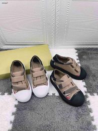 Top designer baby shoes Cross stripe design kids shoe Size 26-35 Box packaging boy canvas shoe toddler sneakers Dec05