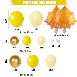 Party Balloons Thanksgiving Balloon Arch Set Yellow Maple Leaf Gold Balloon Birthday Party Decoration Supplies Family Gathering