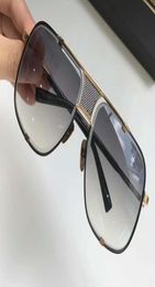 Cool Mens Sunglasses 2087 Black Gold Grey Gradient Men Square Sunglasses SUPER RARE New with Box5857988