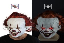 Movie Stephen King039s It 2 Cosplay Pennywise Clown Joker Mask Tim Curry Mask Cosplay Halloween Party Props LED Mask8074241