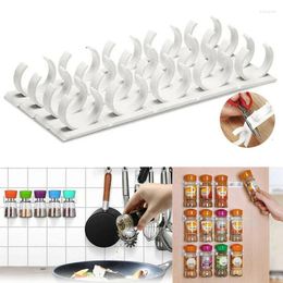 Kitchen Storage Holds 5-20 Jars Spice Gripper Clip Strips Bottle Rack Wall Mount Ingredient Cabinet Organizer Holder