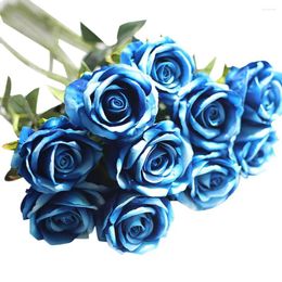 Decorative Flowers Fresh Real Flower Garland Artificial Roses Flannel Bridal Bouquet Wedding Party Home Decor