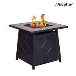 Afterglow 40000 BTU Propan Gas Firepit Intern Gas Tank Round Outdoor KD Fire Table