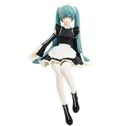 Action Toy Figures New 16CM Anime Maid sitting posture Figures kawaii Double horsetail Long Hair Action Toys Girls PVC Figure Model Toys Girl Y240516