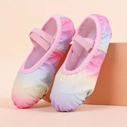 Children's Ballet Girl's Practice Dance Performance Shoes Rainbow Gradient L2405 L2405