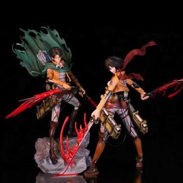 Action Toy Figures Attack giant Ryokasa Mikasa Gk Commander Damage Board Levi Double Head Engraving Manual Drawing Desktop Toy S2451536