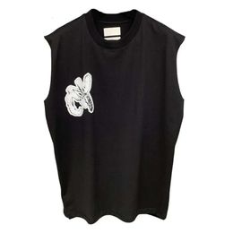 Mens T Shirt Y Cotton Graffiti Letter Printed Round Neck Sleeveless T Shirt Summer Loose Exercise Fitness Vest Ec