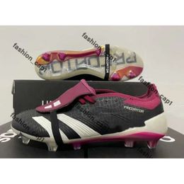 preditor elite boots Quality Football Boots Anniversary 24 Elite Tongue Fold Laceless FG Mens Soccer Cleats Comfortable Training Leather predetor elite cleats 794