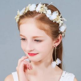 Girl Korean wreath crown flower child performance hairpin childrens dress accessory hair hoop head ornament flower pear 240516