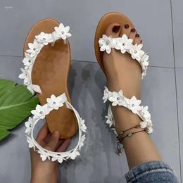 Slip-on Floral Sandals Heel Low Casual 2024 High Quality Women's Shoes Back Strap Flat with Sandalias De Mujer 380 579 d 1bb3