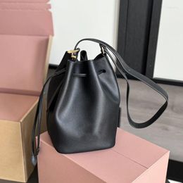 Totes High Quality Women Bucket Bag Black Calfksin Fashion Designer Bags Gold Hardware Luxury Crossbody Handbag With Box