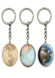 Earth Globe Art Pendant Keychains Gift World travel Adventurer Key ring World Map Globe Keychain Jewelry6679816