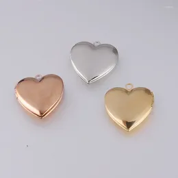 Pendant Necklaces Metal Round Heart Shape Po Frame Locket Vintage Opening And Closing Box Diy Necklace Jewelry Making Accessories