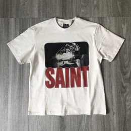 Men's T-Shirts New Fashion Luxury Brand SAINT MICHAEL Astronaut Graphics Printed Vintage Clothing Tops Ts T Shirt For Men T240515