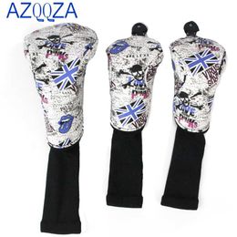 Other Golf Products 3 pieces/set of golf club head covers suitable for drivers/fairway wood/iron/mixed/putter creative British flag pattern golf club head coversL2405