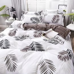 Bedding Sets Leaves Printing High Quality 4pcs/set Set Bed Linings Duvet Cover Sheet Pillowcases 51