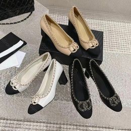 designer Black Ballet Flats Shoes designer shoes Channle Dress Shoes Women Loafers Summer sandal Genuine Leather Slip on Ballerina Luxury Round Toe Ladies shoe