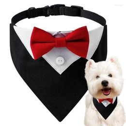 Dog Collars Wedding Bandana Collar Bow Tie Breathable Tuxedo Adjustable Neck Scarf For Weddings Parties Birthdays