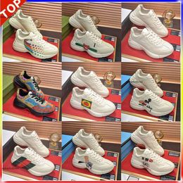 30off~ Designer Sneakers Rhython Rhyton Beige shoes trainers Rhythons casual Mens Womens lip sports thick soled cartoon letters family camel Shoe s