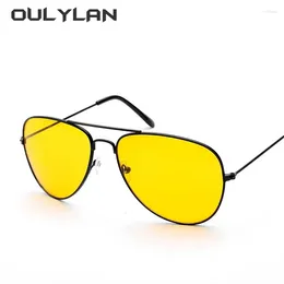 Sunglasses Oulylan 2024 Pilot For Men Night Vision Toad Mirror Yellow Sun Glases Women Driving Sunglass Anti-reflective Goggles