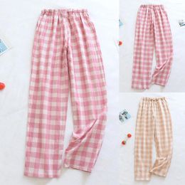 Women's Pants Plaid Pajama Elastic Trousers Loose Comfortable Large Size Outwear Casual For Women 2024 Spring Summer