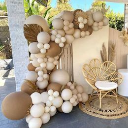 Party Balloons Coffee White Balloon Garland Arch Kit Wedding Birthday Party Decor Kids Baloon Baby Shower Globos Brown Gold Latex Ballon