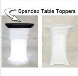 Various Color Spandex Table Cloth 60708090cm Round TopperStretch Cocktail Table Cover Cap 10PCS5589937